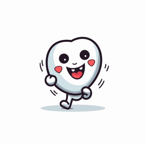 Cute tooth cartoon character. vector illustration. Flat design s