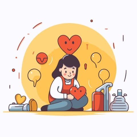 Valentine's Day concept. Vector illustration in flat style.