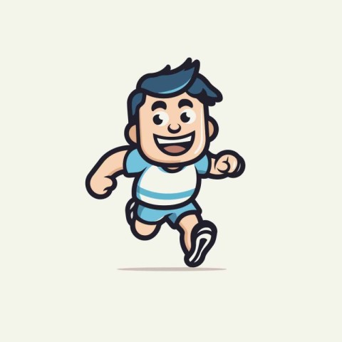 Cartoon running man. Vector illustration of a happy cartoon runn