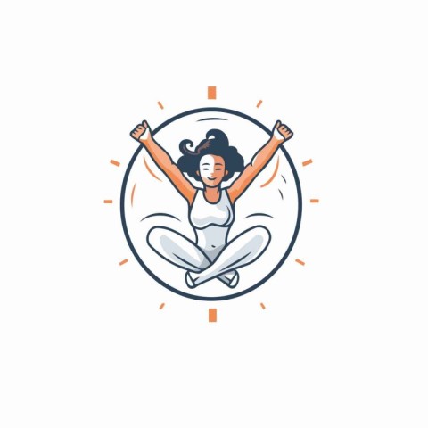 Yoga logo design template. Woman meditating. Vector illustration