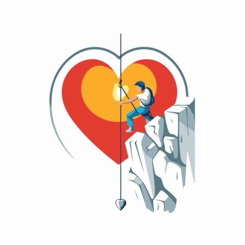 Valentine's day concept. Flat vector illustration of a man with