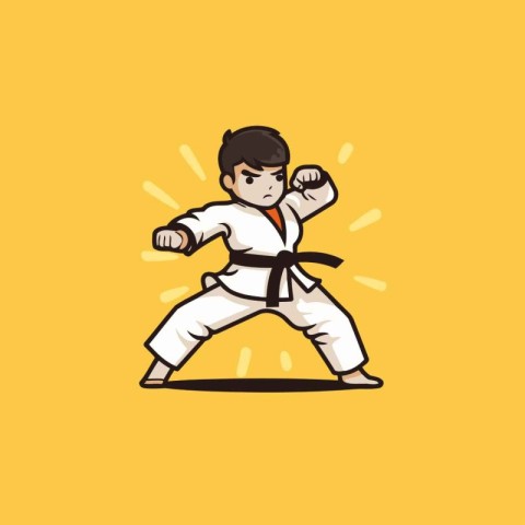 Taekwondo vector logo. Martial arts logo. Vector illustration.