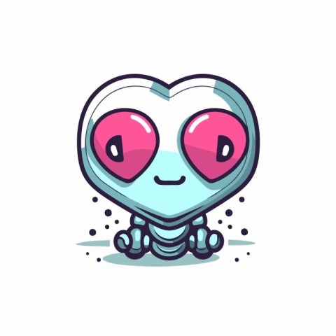 Cute alien character. Vector cartoon illustration. Isolated on w