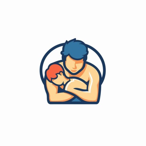 Father and baby icon. Vector illustration of father and baby log