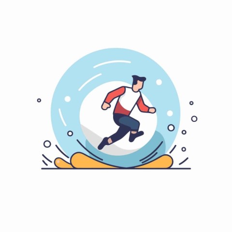 Running man. Sport and healthy lifestyle. Vector illustration in