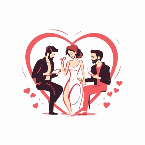 Romantic couple in love. man and woman in love. vector illustrat