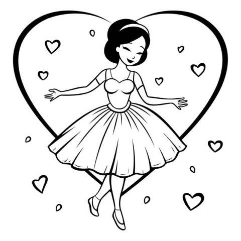 Beautiful ballerina in a tutu. Vector illustration.