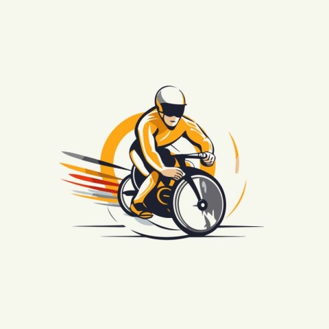 Wheelchair rider vector logo design template. Wheelchair driver