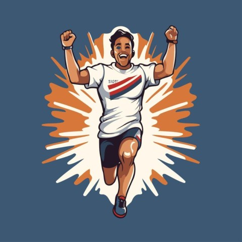 Running man. Vector illustration of a running man. Healthy lifes