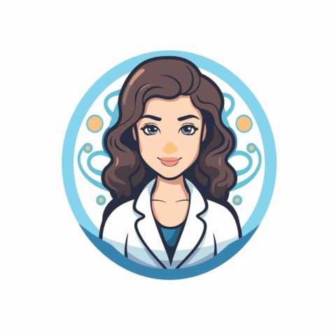 Vector illustration of a female doctor with a stethoscope around