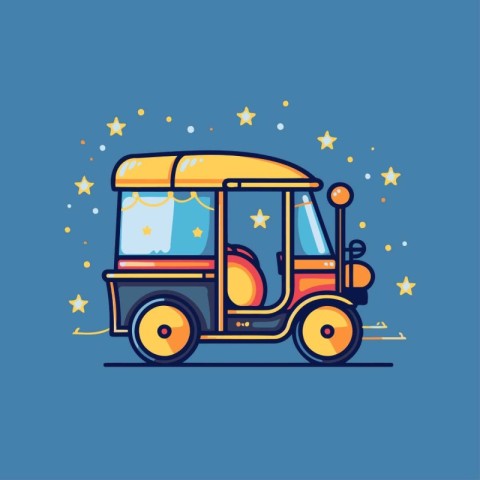 Tuk Tuk icon. Vector illustration in flat design style.