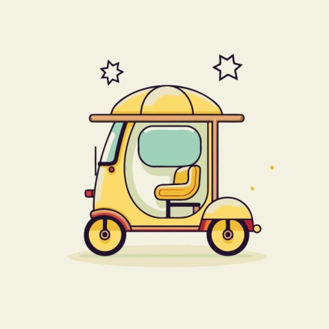 Tuk tuk icon. Vector illustration in flat design style.