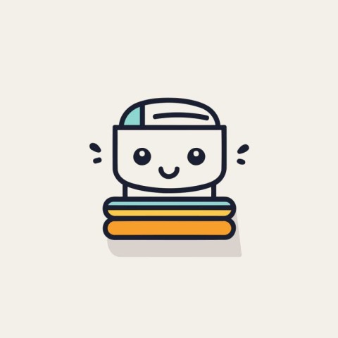 kawaii robot icon. vector illustration. Flat design style.