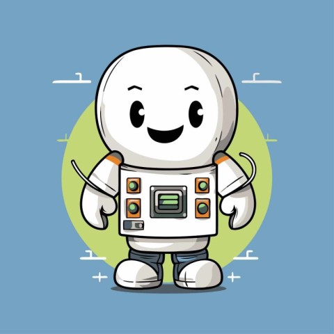 Cute Robot Character. Vector Illustration. Cute Robot Character