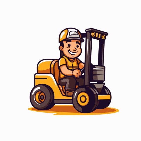 Forklift driver. Vector illustration of a forklift driver.