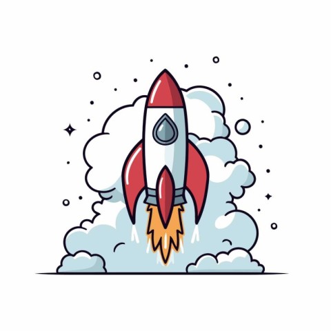 Rocket icon. Flat illustration of rocket icon vector icon for we