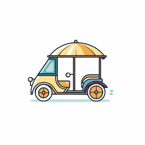 Tuk tuk icon. vector illustration. Flat design style.