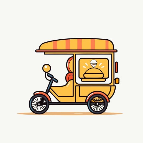 Tuk tuk icon. vector illustration in flat design style.