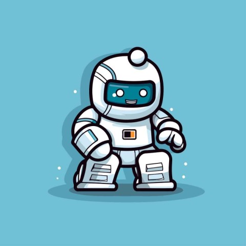 Cute Robot Character Vector Illustration. Cute Robot Character D