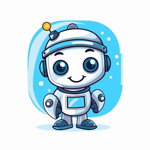 Cute cartoon robot. Vector illustration of a cute little robot.