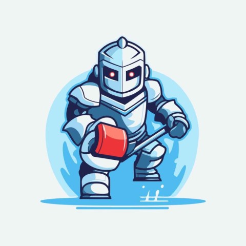 Robot mascot logo. Modern illustration of robot mascot logo for