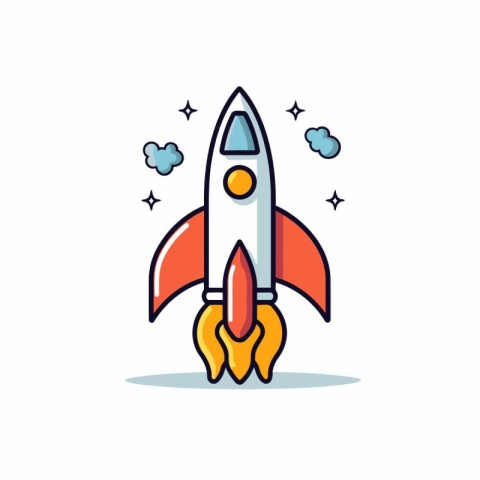 Rocket icon. flat design. vector illustration. eps 10.