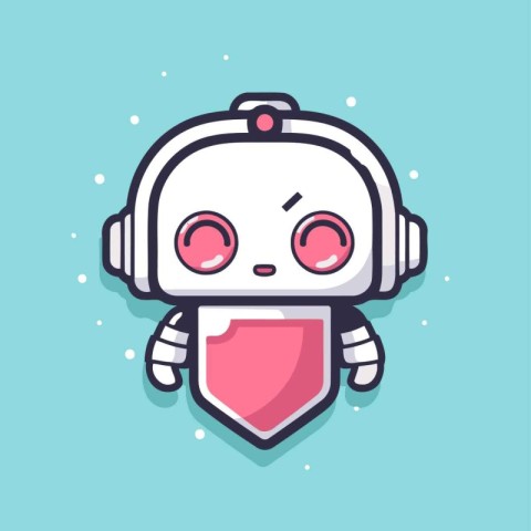 Cute robot character. Vector illustration in flat style. Robot i