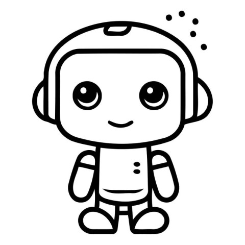 cute robot cartoon character vector illustration graphic design