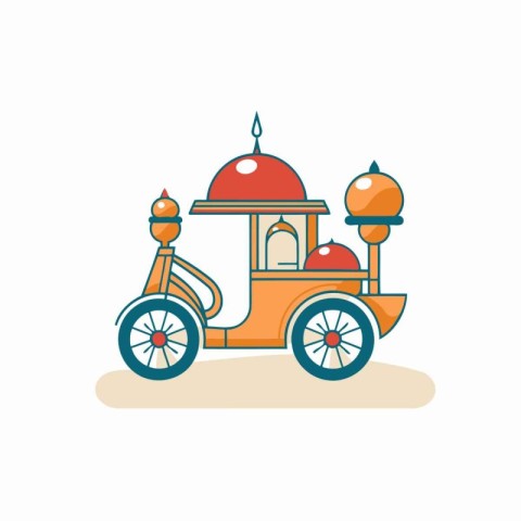 Tricycle icon. Flat illustration of tricycle vector icon for web