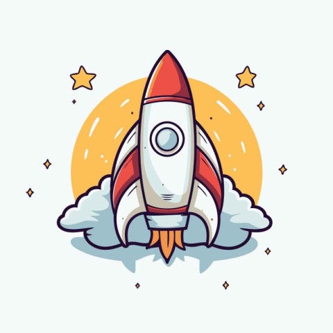 Rocket icon. Flat illustration of rocket icon vector icon for we