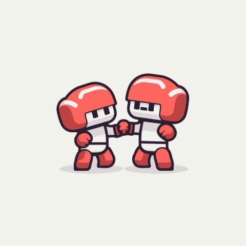 Cute cartoon boxing gloves. Vector illustration in a flat style.