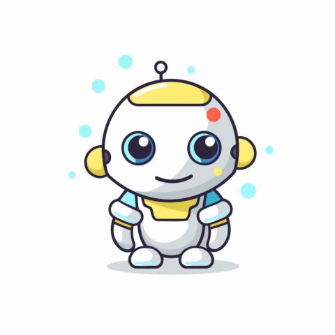 Cute robot character. Cute cartoon style. Vector illustration.