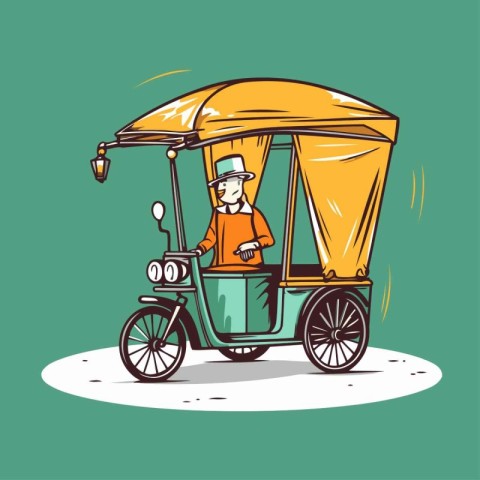 Tuk Tuk. taxi or rickshaw. Vector illustration