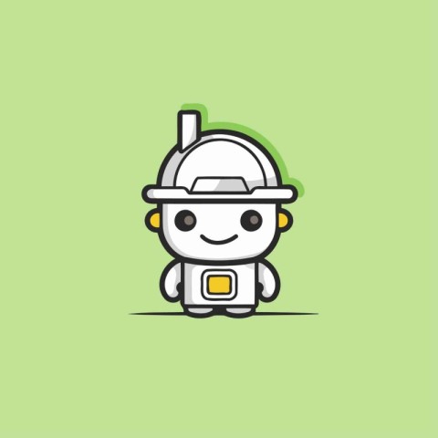 Cute robot cartoon character vector illustration. Cute cartoon r