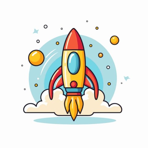 Rocket icon. Flat illustration of rocket icon vector icon for we