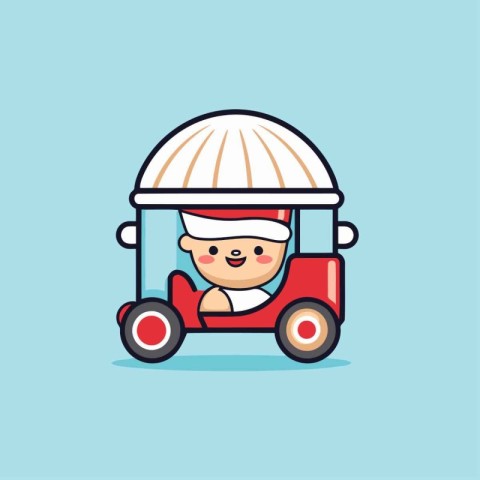 Cute tuk tuk tuk taxi cartoon icon vector illustration graphic d