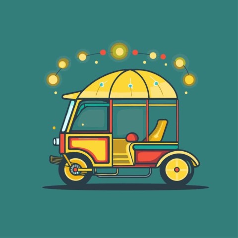 Tuk tuk icon. vector illustration. Flat design style.