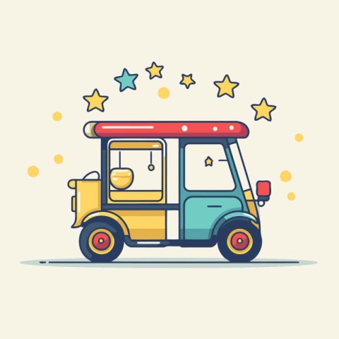 Tuk tuk icon. Vector illustration in flat design style.