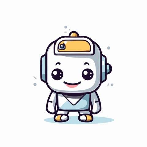 Cute robot character. Vector illustration. Cute cartoon robot.