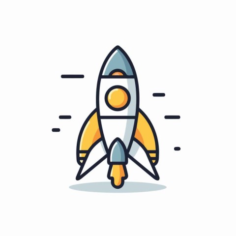 Rocket icon. Business startup symbol. Flat design style. Vector