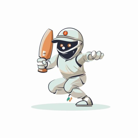 Cricket player with a bat and a ball. Vector illustration