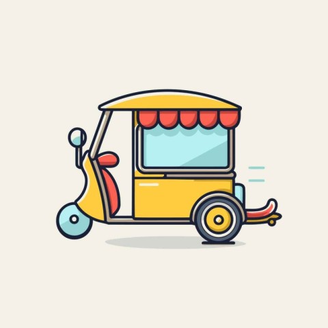 Tuk tuk icon. vector illustration. Flat design style.