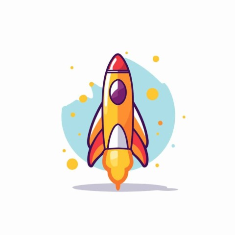 Rocket icon. Flat illustration of rocket vector icon for web des