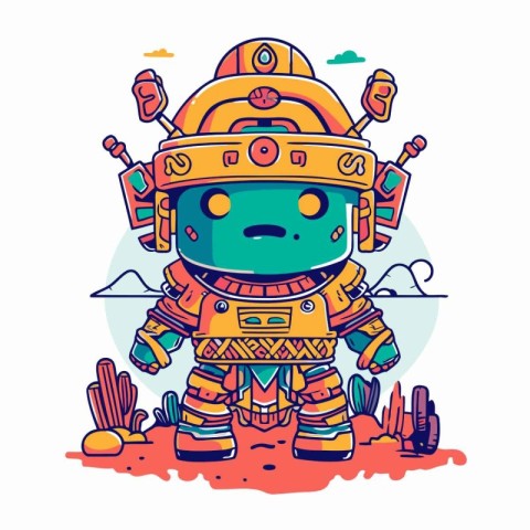 Astronaut in space suit. Vector illustration in cartoon style.