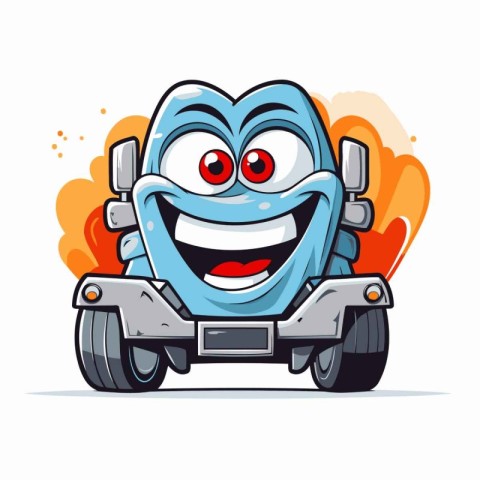 Cartoon robot. Vector illustration of a robot with a smile.