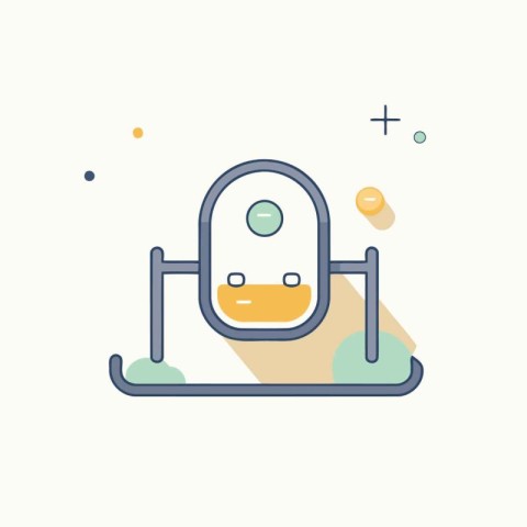 Robot line icon. vector illustration. Flat design style with lon