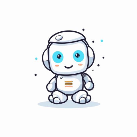 Cute robot cartoon. Vector illustration. Cute little robot.