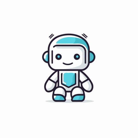 Cute robot. Vector illustration. Flat design. Robot icon.