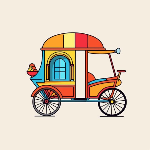 Tuk-tuk. vector illustration in flat design style.