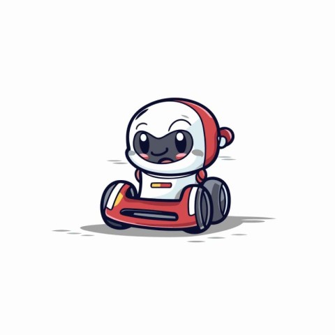 Cute robot character vector illustration. Isolated on white back